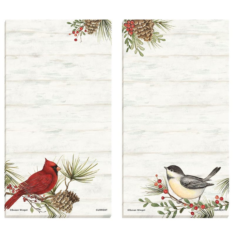Current Cardinal Woodland Birds Magnetic Holiday Notepad Set â€“ Set of 12 Memo Pads, 6 Designs, 30-Sheet Pads, 3Â½ x 6Â½ Inches, Shopping List, To-Do Notes, Printed in The USA - Image 4